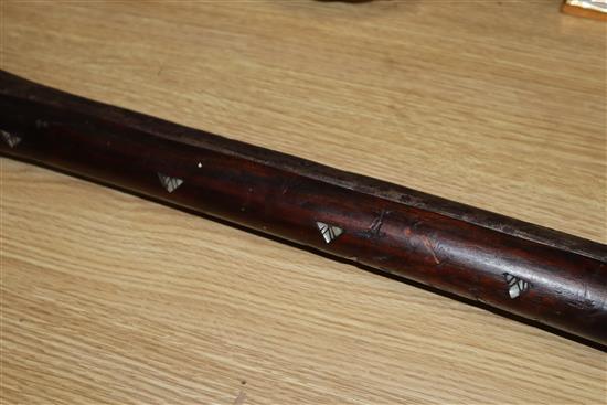 An Indo-Persian mother of pearl inlaid blunderbuss, length 100cm